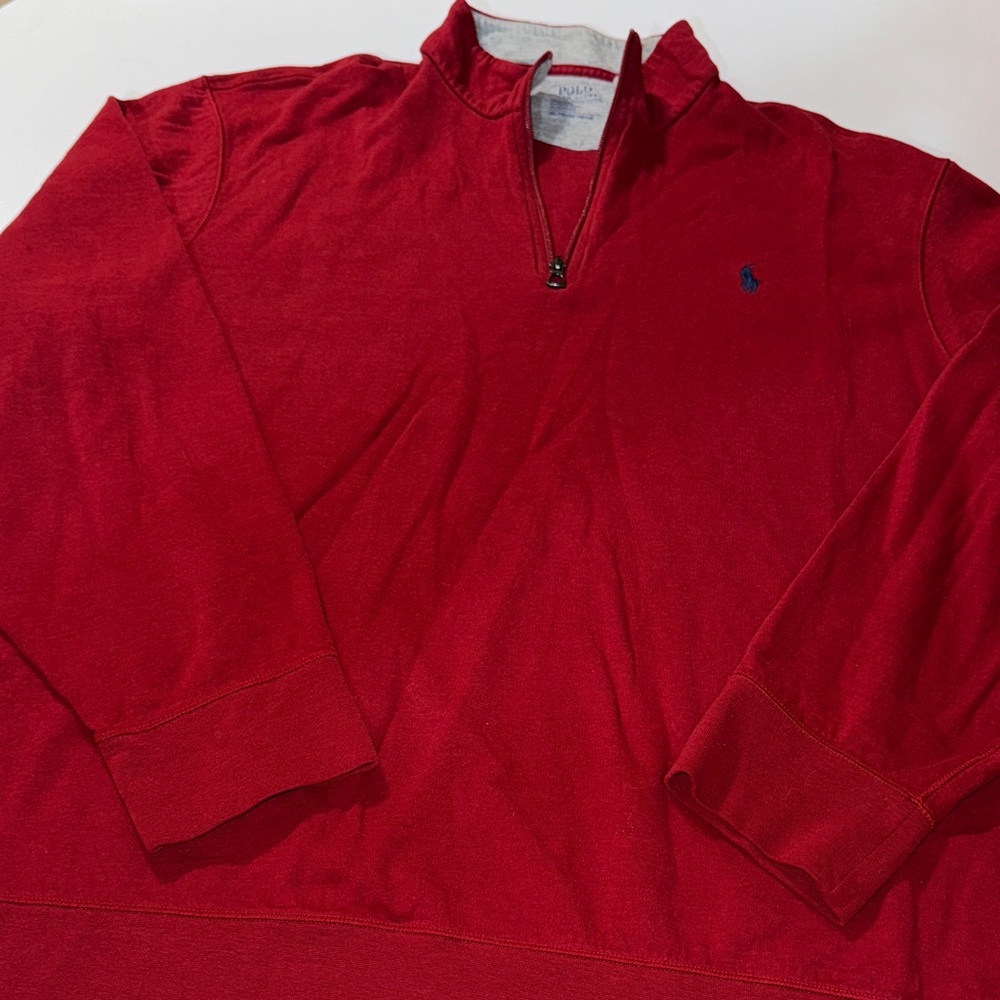 Men’s Polo Ralph Lauren Red Quarter-Zip Pullover XXL